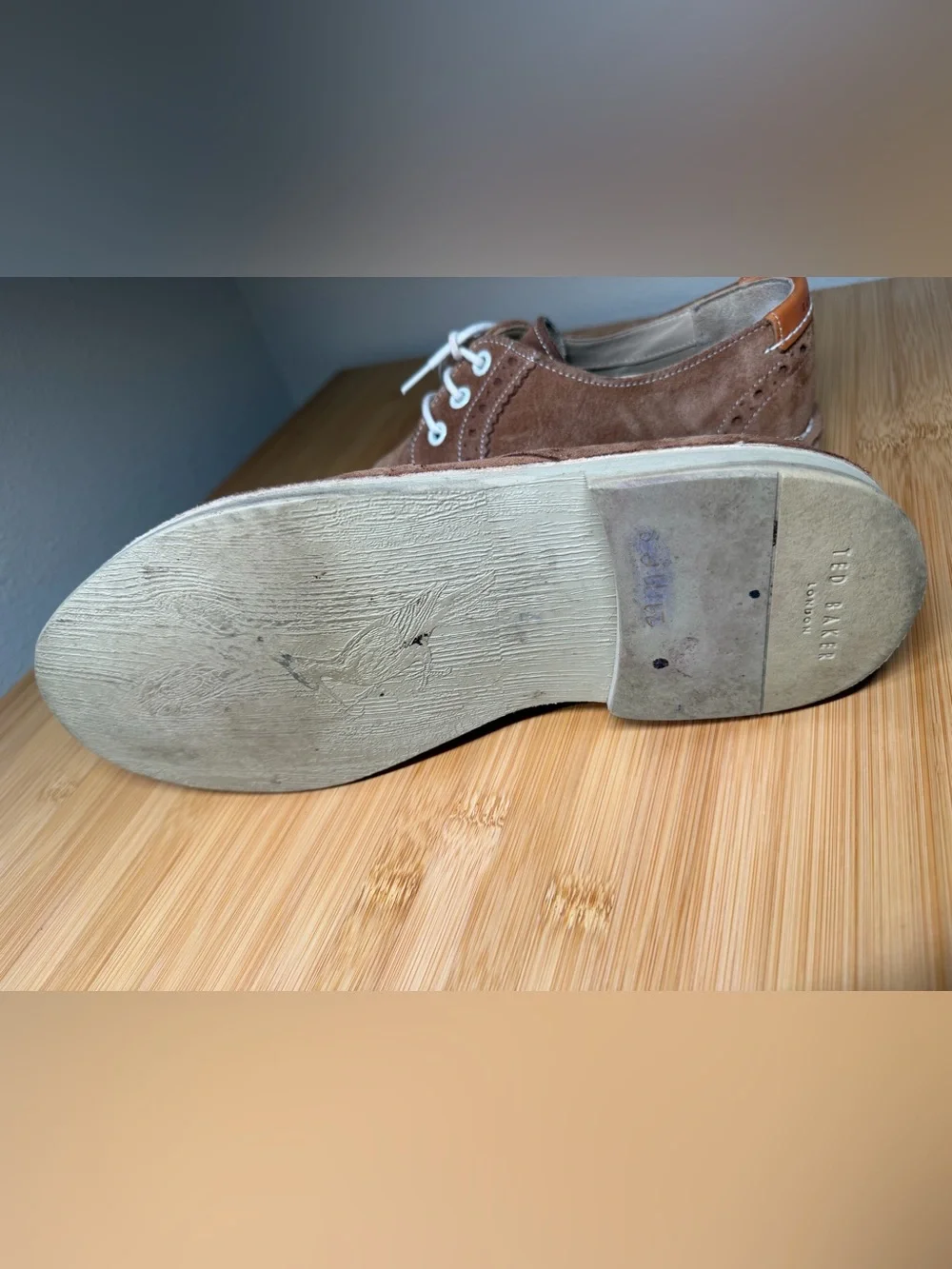 Ted Baker London Men’s Brown Jamfro Suede Derby Wingtip Oxford Shoes US 8 UK 7